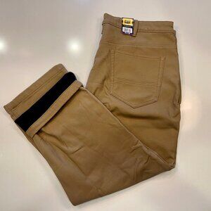 CAT Caterpillar Fleece-Lined Canvas Pants, 40x29, Brown, NWT
